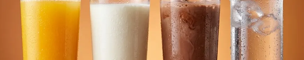 Huddle House drinks: Juice, milk & water